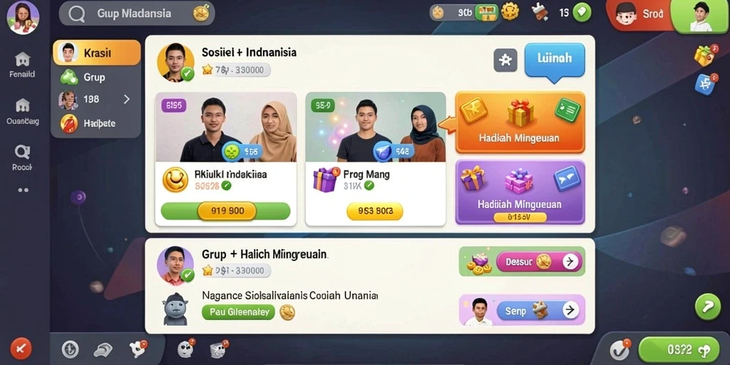 Fitur komunitas yang memungkinkan interaksi antar pemain.