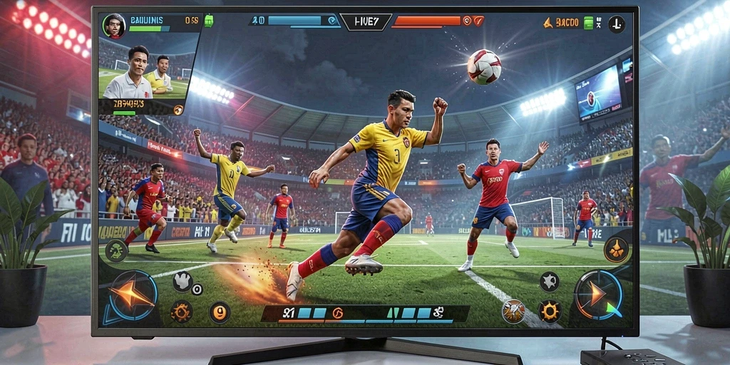Screenshot menunjukkan level menantang dalam game V21.